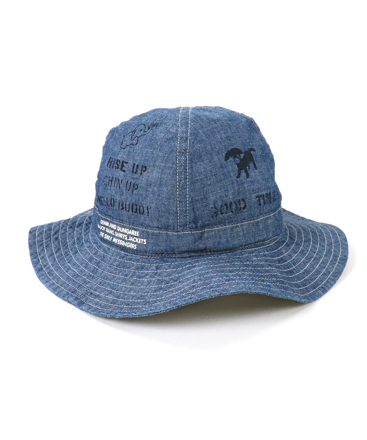 DENIMDUNGAREE デニムダンガリー DENIM DUNGAREE Stencil Hat ブルー S(50-52cm)/S DENIMDUNGAREE デニムダンガリー DENIM DUNGAREE Stencil Hat ブルー S(50-52cm)/S