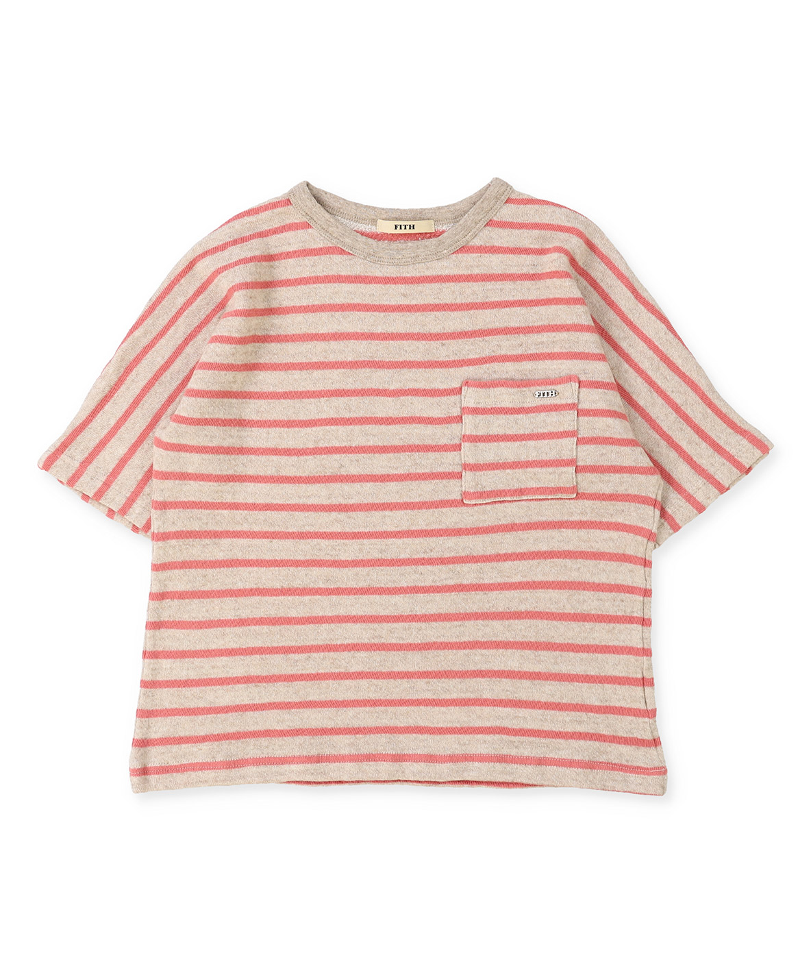 FITH フィス FITH Pile Striped Pocket Tee ピンク BS（80）