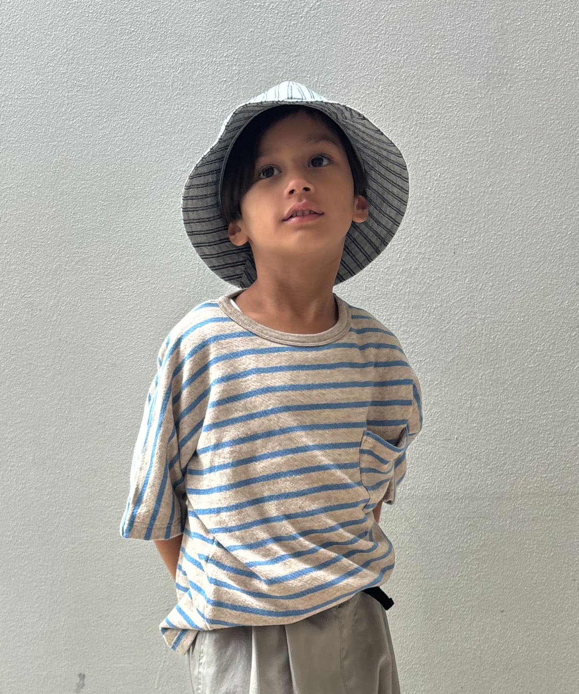FITH フィス FITH Pile Striped Pocket Tee ブルー 100