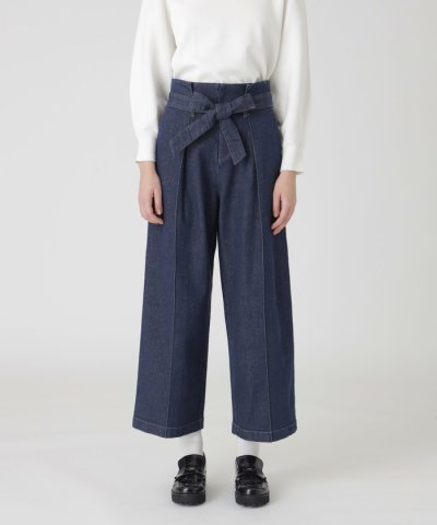 【一部店舗限定】ムラ糸ストレッチデニムワイドパンツ