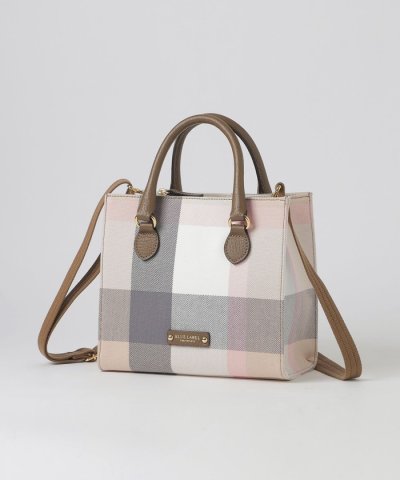 クレストブリッジチェックキャンバススクエアミニトート