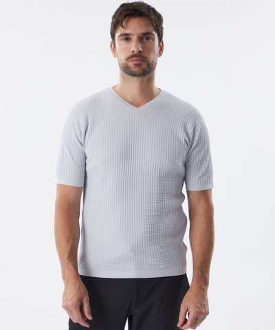 ウォッシャブルワッフルニットTシャツ