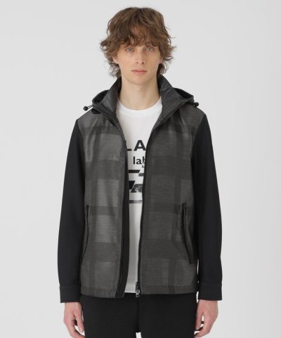 【BLACK lab.】シャドーチェックハイブリッドパーカー