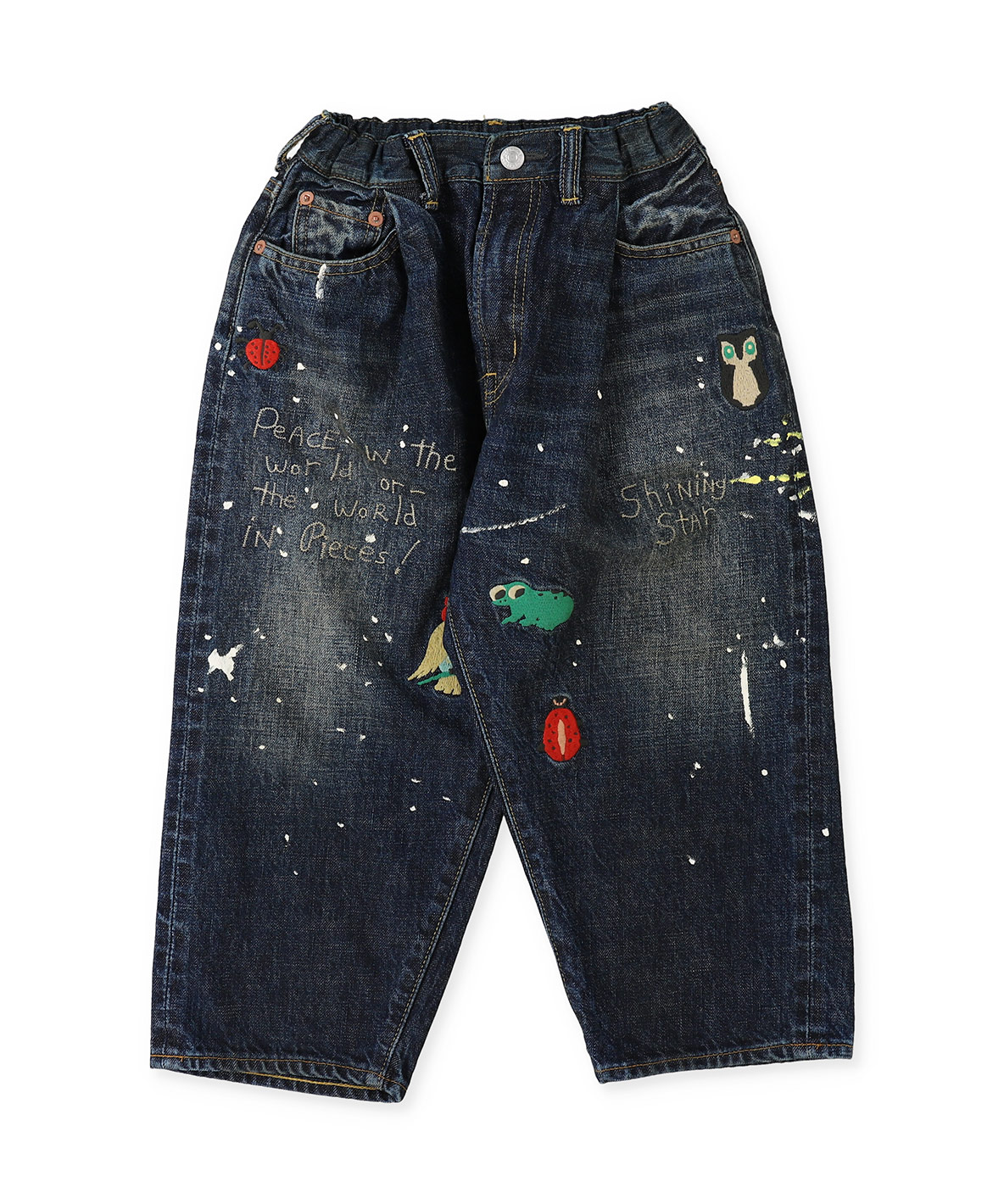 デニムダンガリー 刺繍 ダメージ デニムパンツ ブルー 01.150 デニムダンガリー DENIM DUNGAREE 12ozHOMEMADEDenimPatchPants
