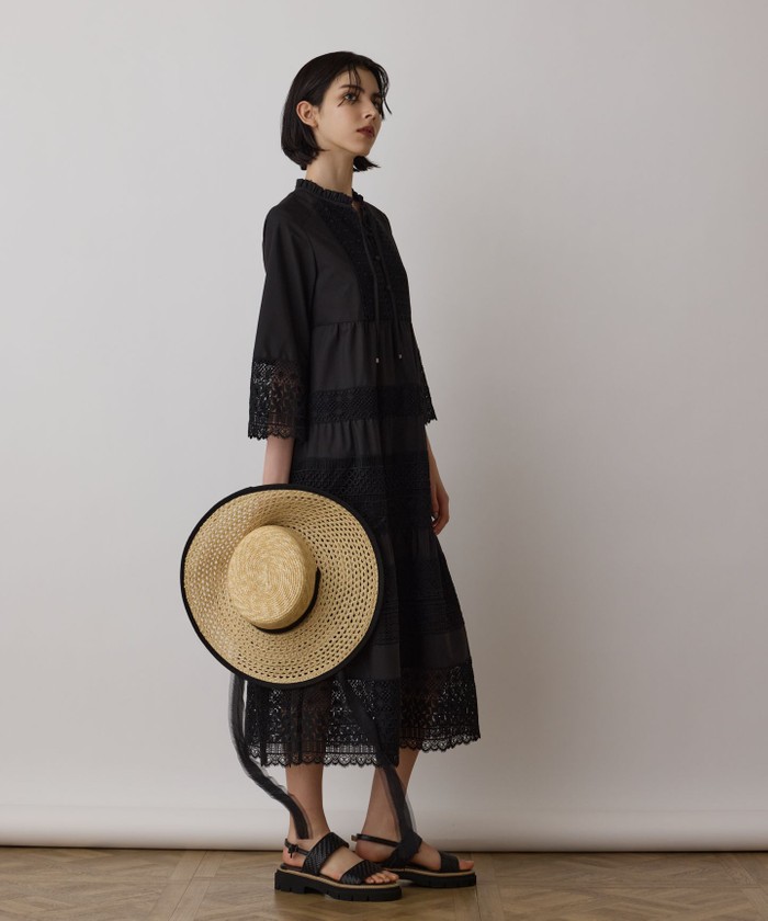 GRACECONTINENTAL レースコンビワンピース ブラック 36 GRACECONTINENTAL レースコンビワンピース ブラック 36