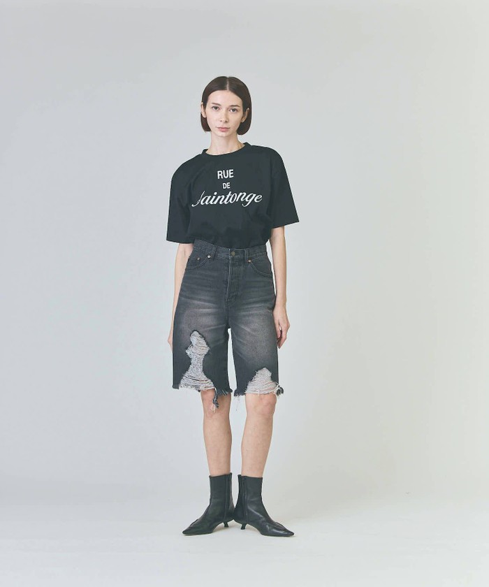 GRACECONTINENTAL クラッシュハーフパンツ ブラック 36 GRACECONTINENTAL クラッシュハーフパンツ ブラック 36