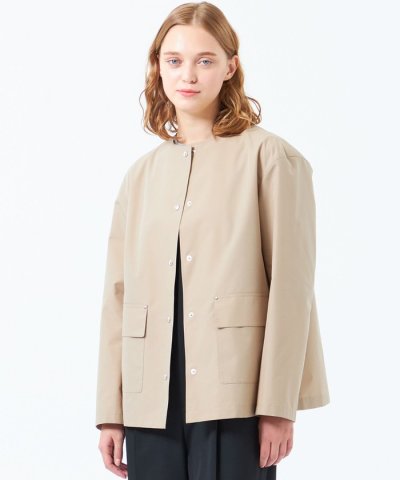 レインウェザークロスノーカラーミドルジャケット