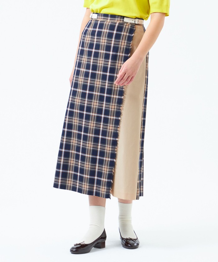 MACKINTOSH PHILOSOPHY ロングスカート　チェック　ブルー　青 マドラスチェックスカート(スカート)｜MACKINTOSH PHILOSOPHY