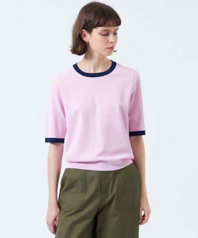 バイカラートリムニットプルオーバー