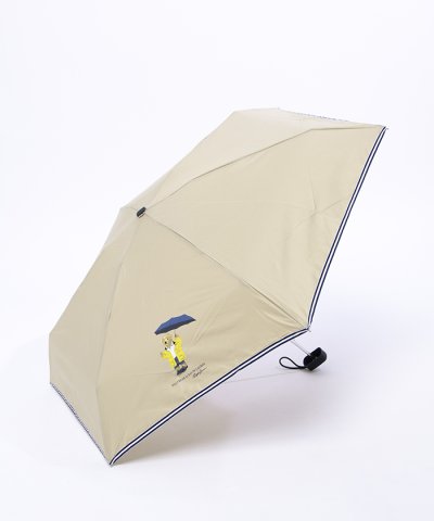 5段折りたたみ傘 ツイル無地×RAIN BEAR コンパクト ポロベア 雨傘 レ