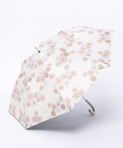 晴雨兼用日傘 長傘 ショート 総柄クリザンテーム 1級遮光/遮熱 UV/軽量