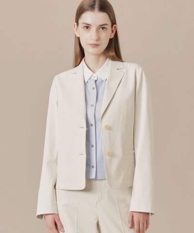 コットンリネンブレンドオックスジャケット