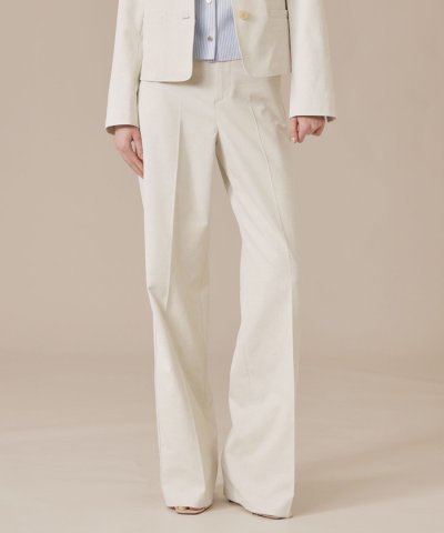 コットンリネンブレンドオックスワイドパンツ