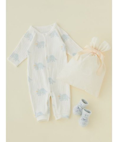 【ラッピング済み】【BABY】ダイナソー柄2wayオール＆ソックスSET