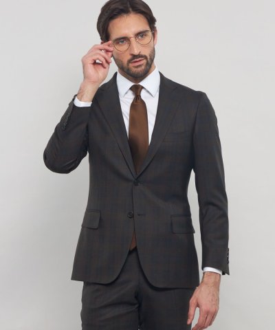 【NEW BRIDGE】Super110's コンビネーションチェックスーツ