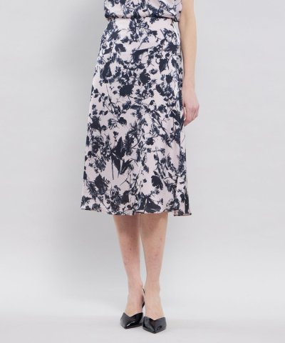 シャドウフラワープリント フレアスカート