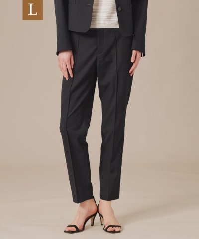 【L】【婦人画報掲載】コットンリネンブレンドオックステーパードパンツ