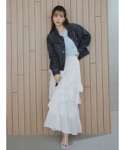 Sustainableプリーツティアードスカート