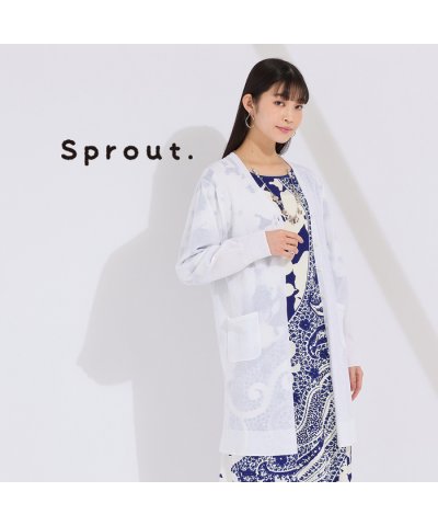 【Sprout.】綿ナイロン　Vネックニットカーディガン