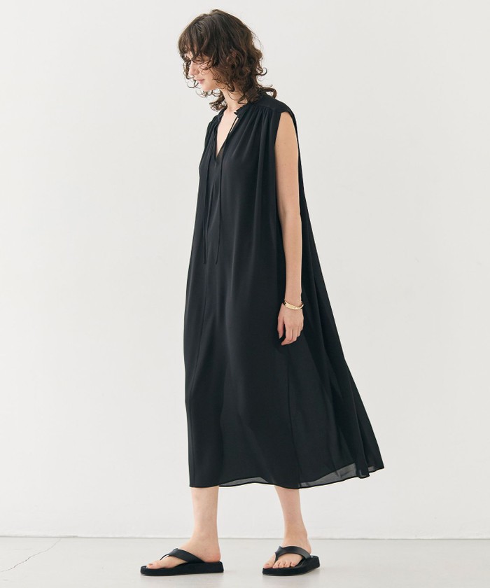 BEIGE 【洗える】MUSCARI / ソフトシルクスキッパードレス BLACK 4 BEIGE 【洗える】MUSCARI / ソフトシルクスキッパードレス BLACK 4