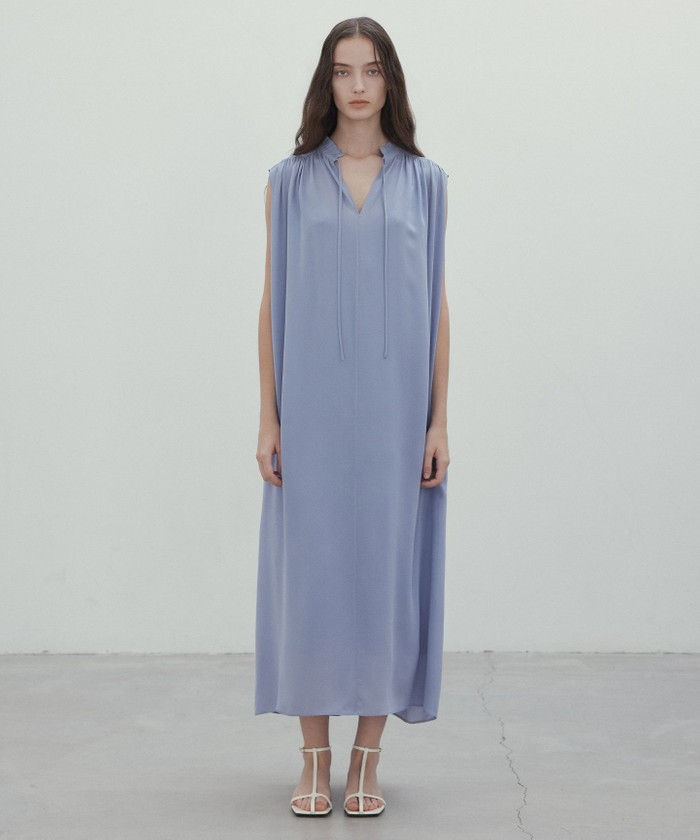 BEIGE 【洗える】MUSCARI / ソフトシルクスキッパードレス ANTIQUEBLUE 4 BEIGE 【洗える】MUSCARI / ソフトシルクスキッパードレス ANTIQUEBLUE 4