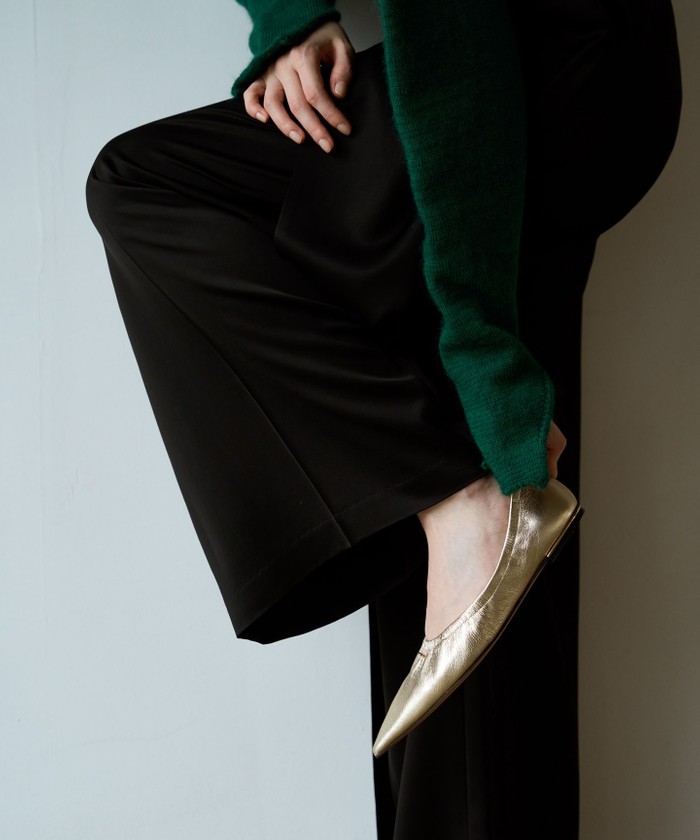 BEIGE 【一部店舗限定】HENRI EN VARGO / ALYSSA フラットパンプス GOLD 23