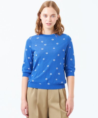 フラワージャガードニット