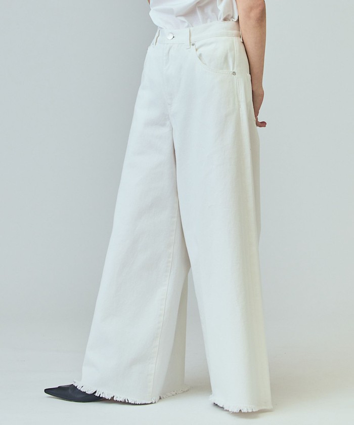 GRACECONTINENTAL バギーデニムパンツ ホワイト 38