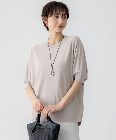 【洗える】レーヨンポリエステルストレッチ ドルマン ニット