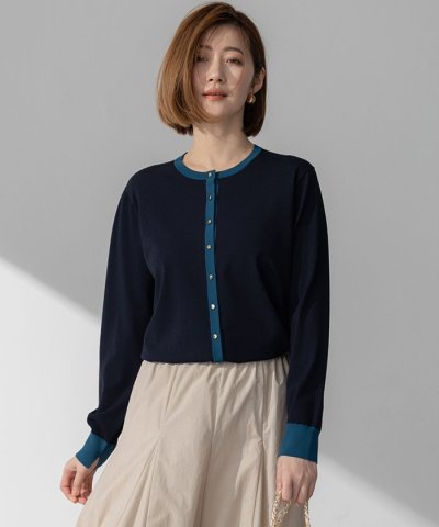【洗える】レーヨンポリエステルストレッチ カーディガン