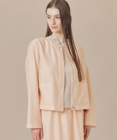 シャイニーシアーノーカラージャケット