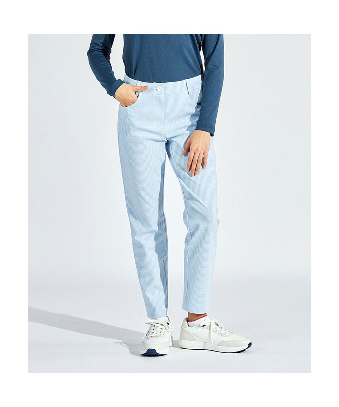 Munsingwear(ings) 360°Series 先染めギンガムチェックパンツ 9分丈 サックス 15 Munsingwear(ings) 360°Series 先染めギンガムチェックパンツ 9分丈 サックス 15