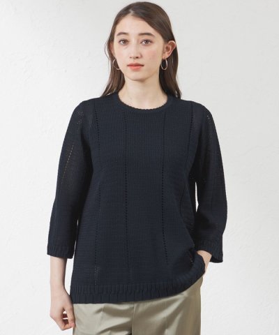 ケーブル柄Aラインチュニックニット