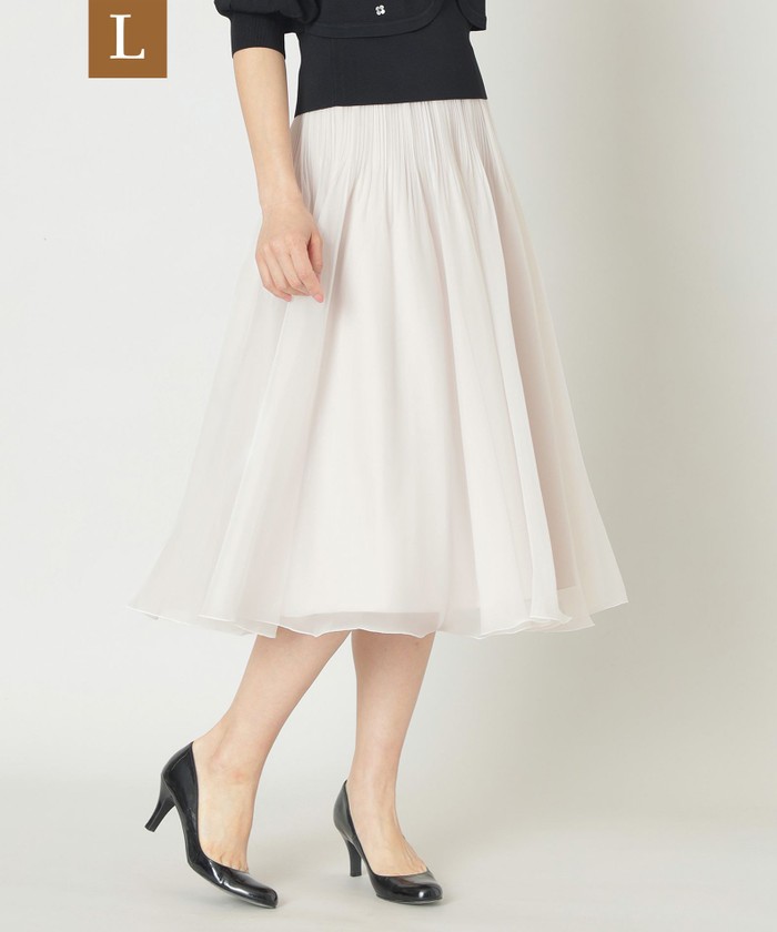 ホワイト系｜Aラインスカート｜TO BE CHIC(Lサイズ)(トゥー ビー