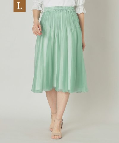 【L】トランスパレントプリーツ スカート