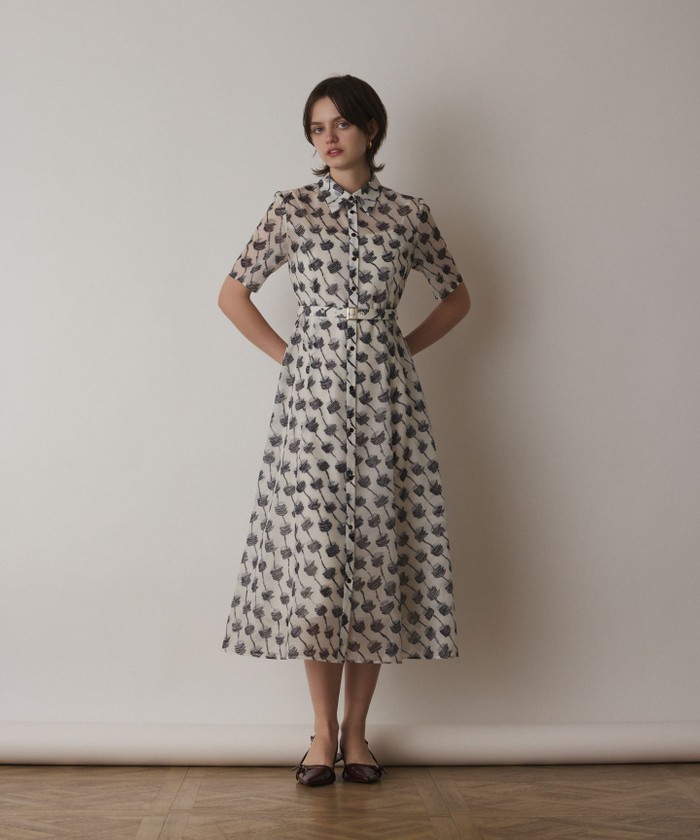 GRACECONTINENTAL ドローイングプリントワンピース キナリ 38 GRACECONTINENTAL ドローイングプリントワンピース キナリ 38