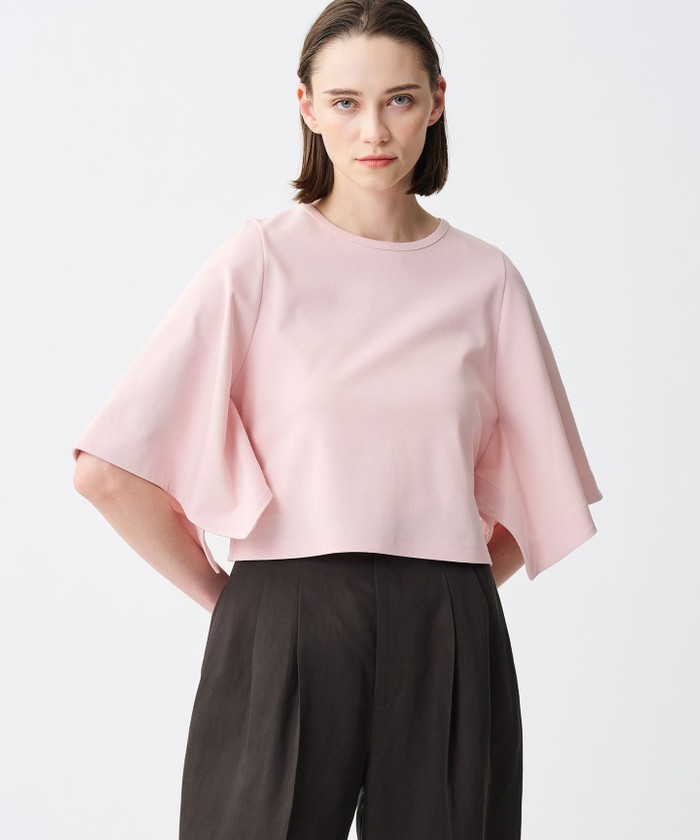 UNCRAVE 【UVカット・接触冷感・洗濯機洗い可】ダブルフェイスジャージー ハンカチスリーブ ピンク F