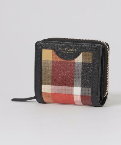 クレストブリッジチェックレザー二つ折り財布