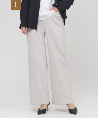 【L】【防透け】【吸水速乾】【接触冷感】【UV対策】3Sオックスセミワイドパンツ