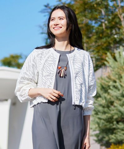 【ウォッシャブル】パンチングゼブラショートブルゾン