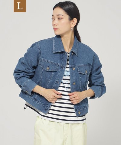 【L】【ウォッシャブル】ストレッチデニムジャケット