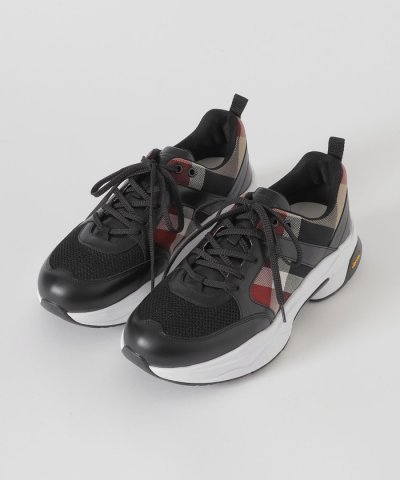 【BLACK.lab】レッドクレストブリッジチェックコンビビブラムスニーカー