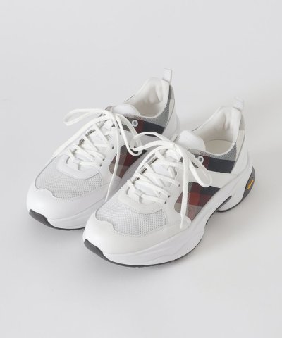 【BLACK.lab】トリコロールクレストブリッジチェックコンビビブラムスニーカ