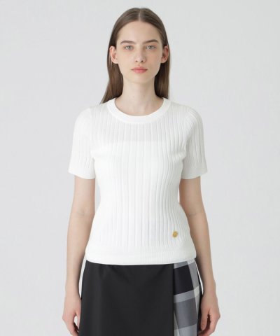 アセテートコットンランダムリブニット