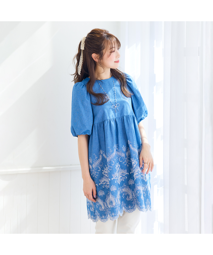 【手洗いOK】スカラ刺繍チュニック 手洗いOK】スカラ刺繍チュニック(508075426)｜阪急百貨店公式