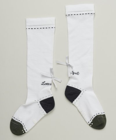 ランバン スポール LANVIN SPORT リボン付きハイソックス【足底パイル
