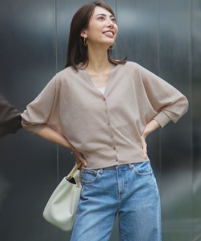 【杏さん着用】シャイニーシアー ドルマンスリーブ カーディガン