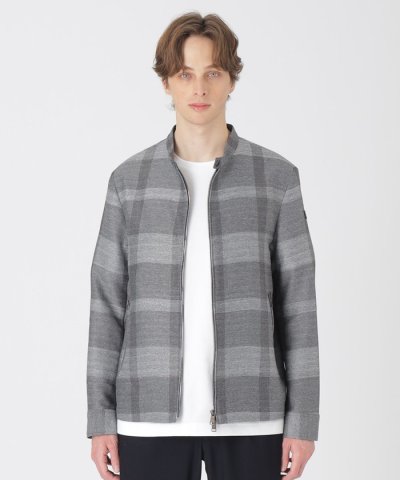 シャドークレストブリッジチェックカラミライダースブルゾン