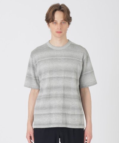 カスリシャドーチェックニットTシャツ