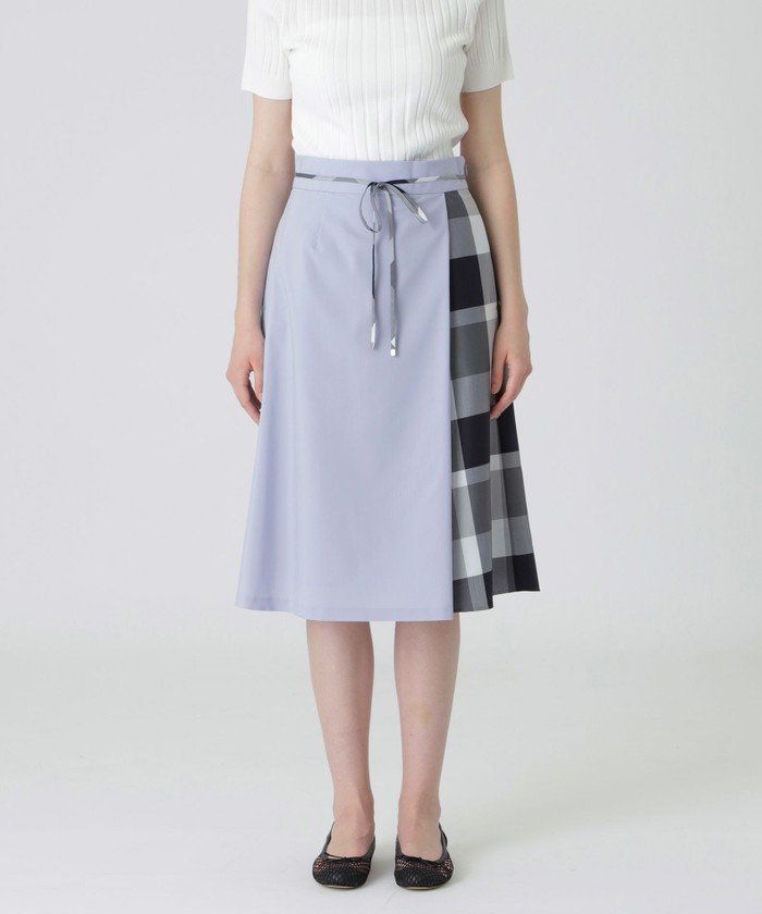 ブルーレーベル リバーシブル ロングスカート チェック ブラック レッド ブルーレーベル リバーシブル ロングスカート チェック ブラック
